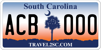 SC license plate ACB000