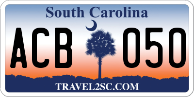 SC license plate ACB050