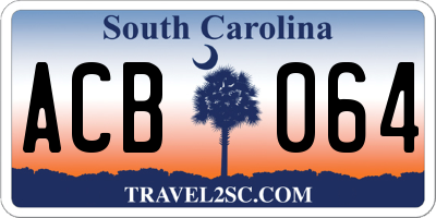 SC license plate ACB064