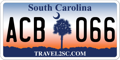 SC license plate ACB066