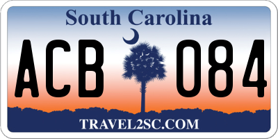 SC license plate ACB084