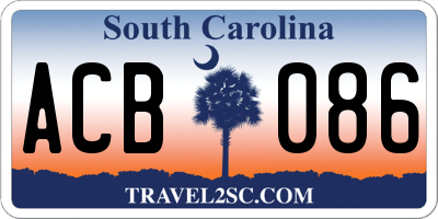 SC license plate ACB086