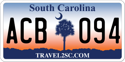 SC license plate ACB094