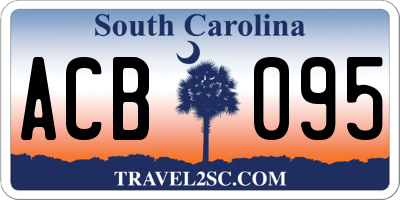 SC license plate ACB095