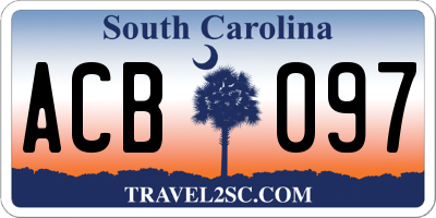 SC license plate ACB097