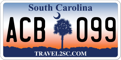SC license plate ACB099