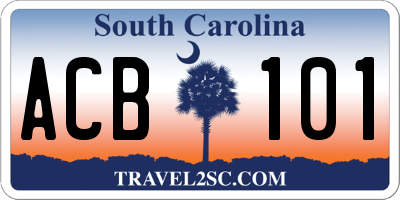 SC license plate ACB101