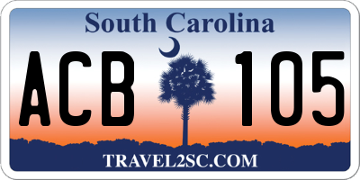SC license plate ACB105