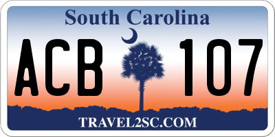 SC license plate ACB107