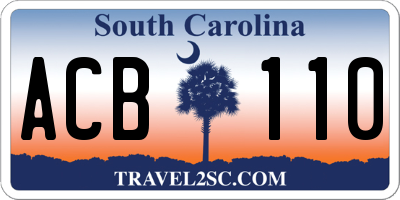 SC license plate ACB110