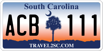 SC license plate ACB111
