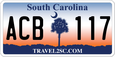 SC license plate ACB117