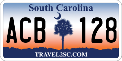 SC license plate ACB128