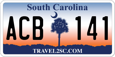 SC license plate ACB141