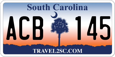 SC license plate ACB145