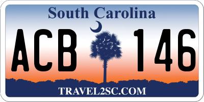 SC license plate ACB146