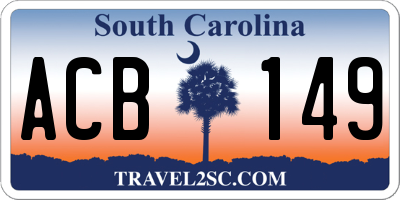 SC license plate ACB149