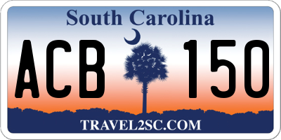 SC license plate ACB150