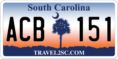 SC license plate ACB151