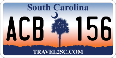 SC license plate ACB156