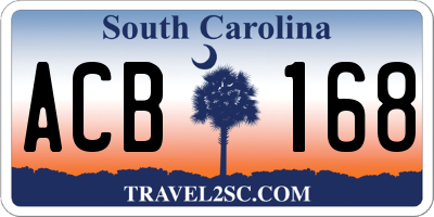 SC license plate ACB168