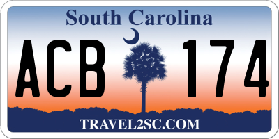 SC license plate ACB174