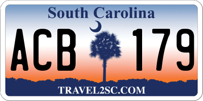 SC license plate ACB179