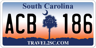 SC license plate ACB186