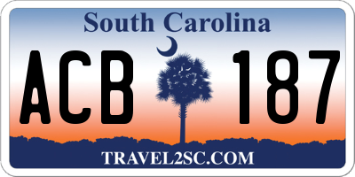 SC license plate ACB187
