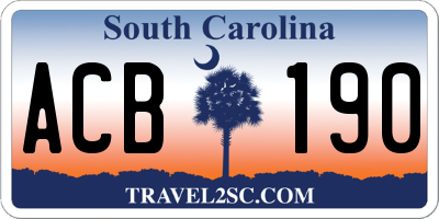 SC license plate ACB190