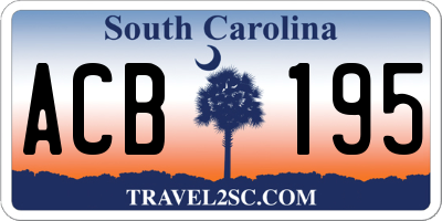 SC license plate ACB195