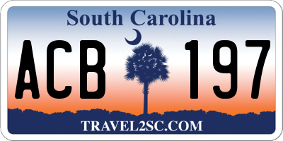 SC license plate ACB197