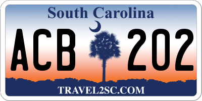 SC license plate ACB202