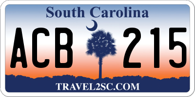SC license plate ACB215