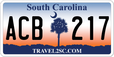 SC license plate ACB217