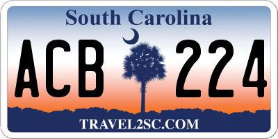 SC license plate ACB224