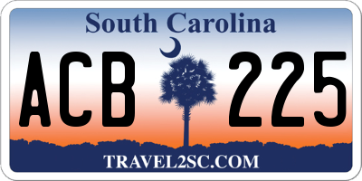 SC license plate ACB225