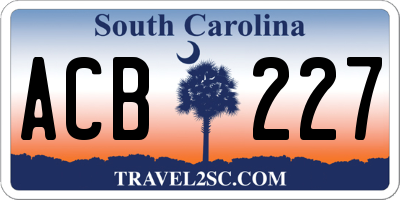 SC license plate ACB227