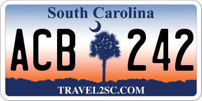SC license plate ACB242