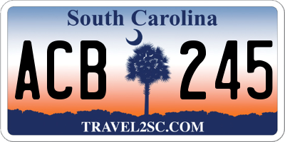 SC license plate ACB245