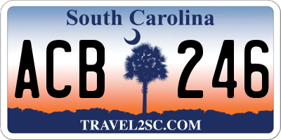 SC license plate ACB246