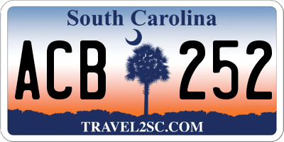 SC license plate ACB252