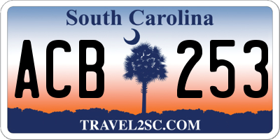 SC license plate ACB253