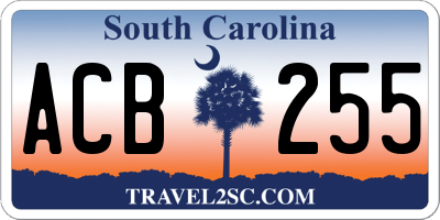 SC license plate ACB255