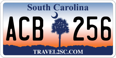 SC license plate ACB256