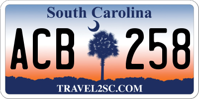 SC license plate ACB258