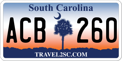 SC license plate ACB260