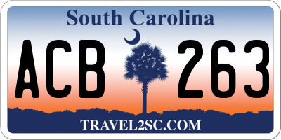 SC license plate ACB263