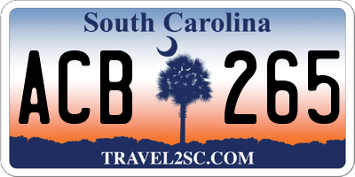 SC license plate ACB265