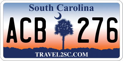 SC license plate ACB276